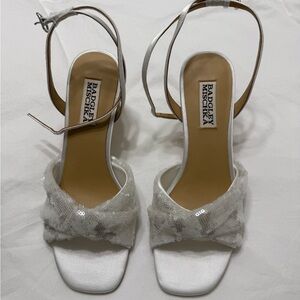 Badgley Mischka Soft White Sequin Heels
